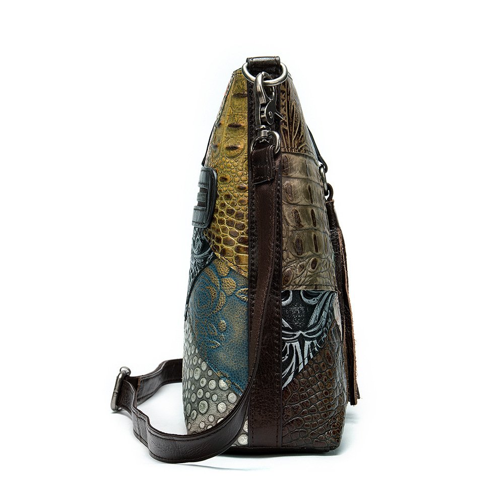 Ethnic style leather stitching ladies bag - Image 4