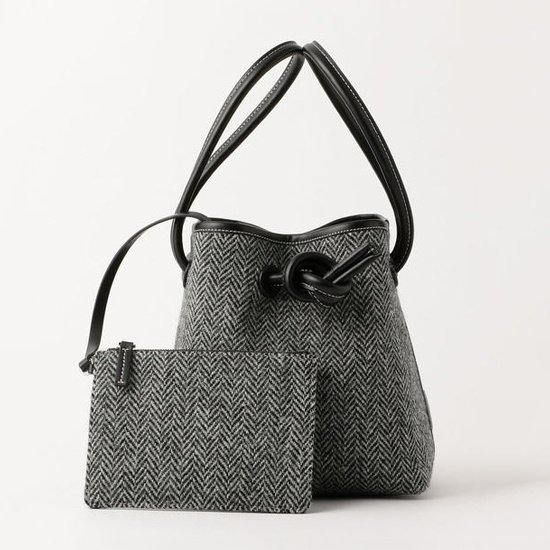 Button Bucket Bag Woolen Cloth Portable Messenger Bag Women - Image 3