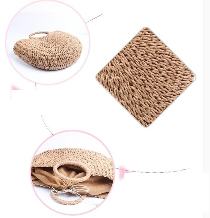 Baggage lady''s handbag paper rope knitting wrapping straw wrapping ins fire lady bag Korean bag summer beach vacation bag - Image 6