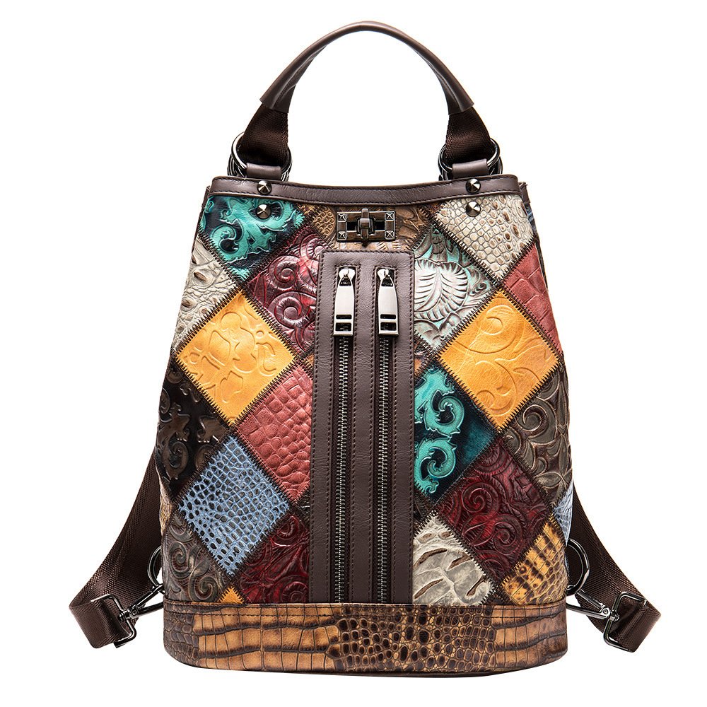 Ethnic National Style Ladies Leather Backpack - Image 4