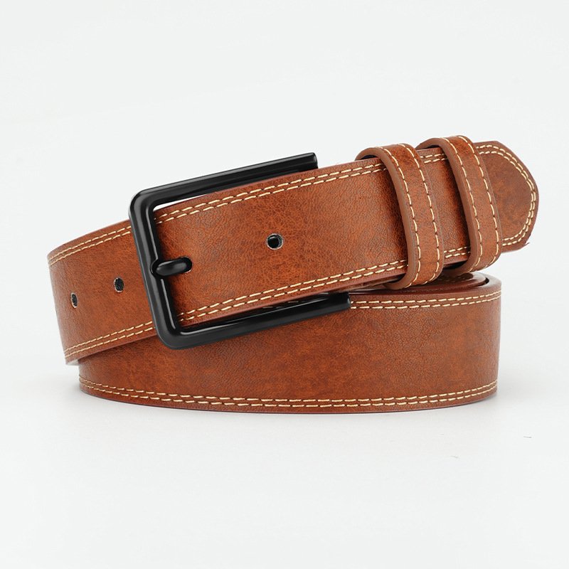 Retro Style Men's Leather Belt - Image 4