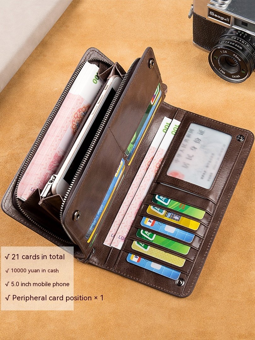 Men's Long Genuine Leather Wallet - Image 4