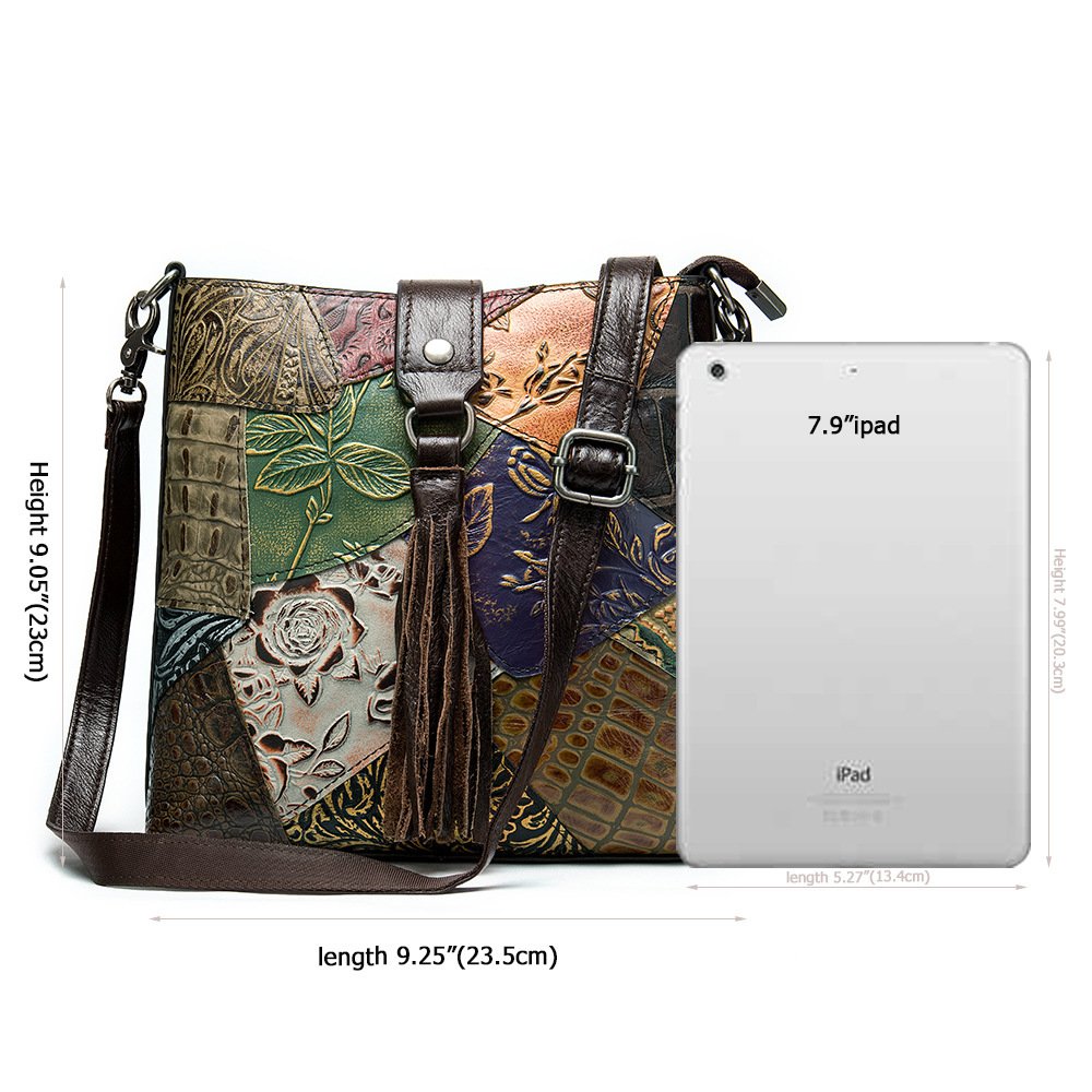 Ethnic style leather stitching ladies bag - Image 5