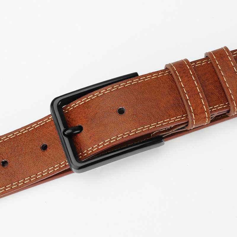 Retro Style Men's Leather Belt - Image 5