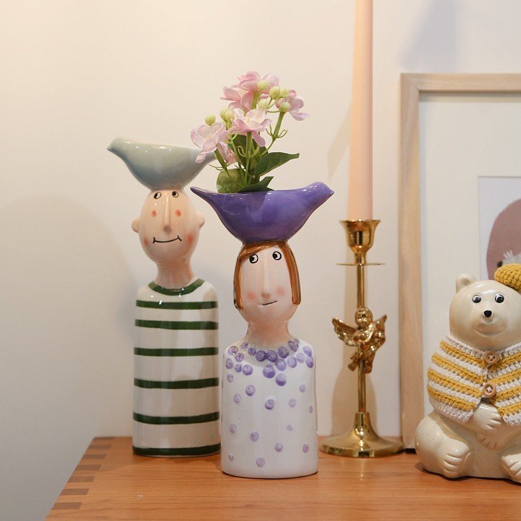 Ceramic Funny Dry Flower Vase Ornaments - Image 2