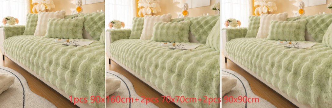 Winter Thickened Rabbit Plush Modern Sofa Cushion - Image 10