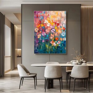 Hand-painted Oil Paintings Abstract Tulip Flower Modern Wall Paintings Home Decoration Art Picture Abstract Canvas Textured 3D Posters Home Room Decor