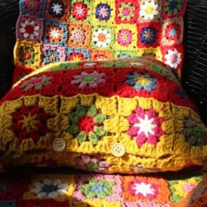 Hand crochet flower crochet bedside pillow