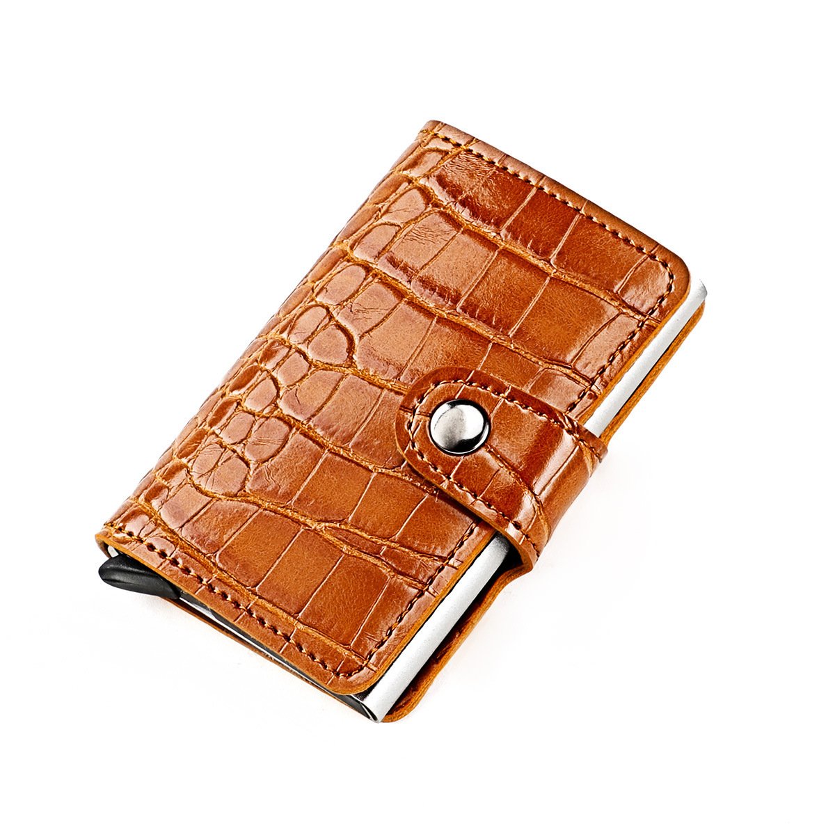 Crocodile Pattern Men's Wallet Aluminum Box Clip - Image 5