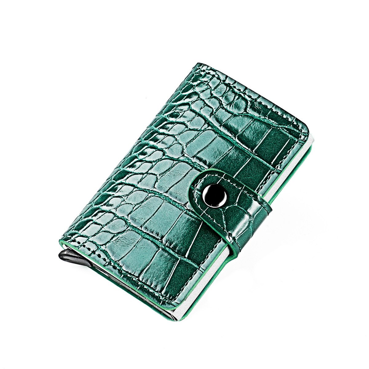 Crocodile Pattern Men's Wallet Aluminum Box Clip - Image 8